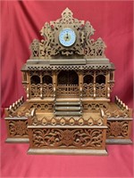 Handcrafted wooden tabletop clock