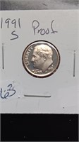 1991-S Proof Roosevelt Dime