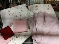 Comforter  pink 72x82 small rip. and  flat sheet