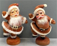 2 Santa Claus Figures Christmas