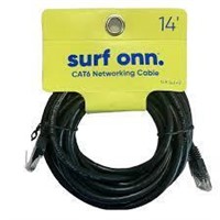 14' Surf Onn CAT6 Networking Cable, Black AZ47