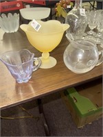 Tiffin glass creamer, pitcher, & vase