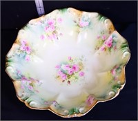 Vintage RS Prussia bowl w/ pink roses