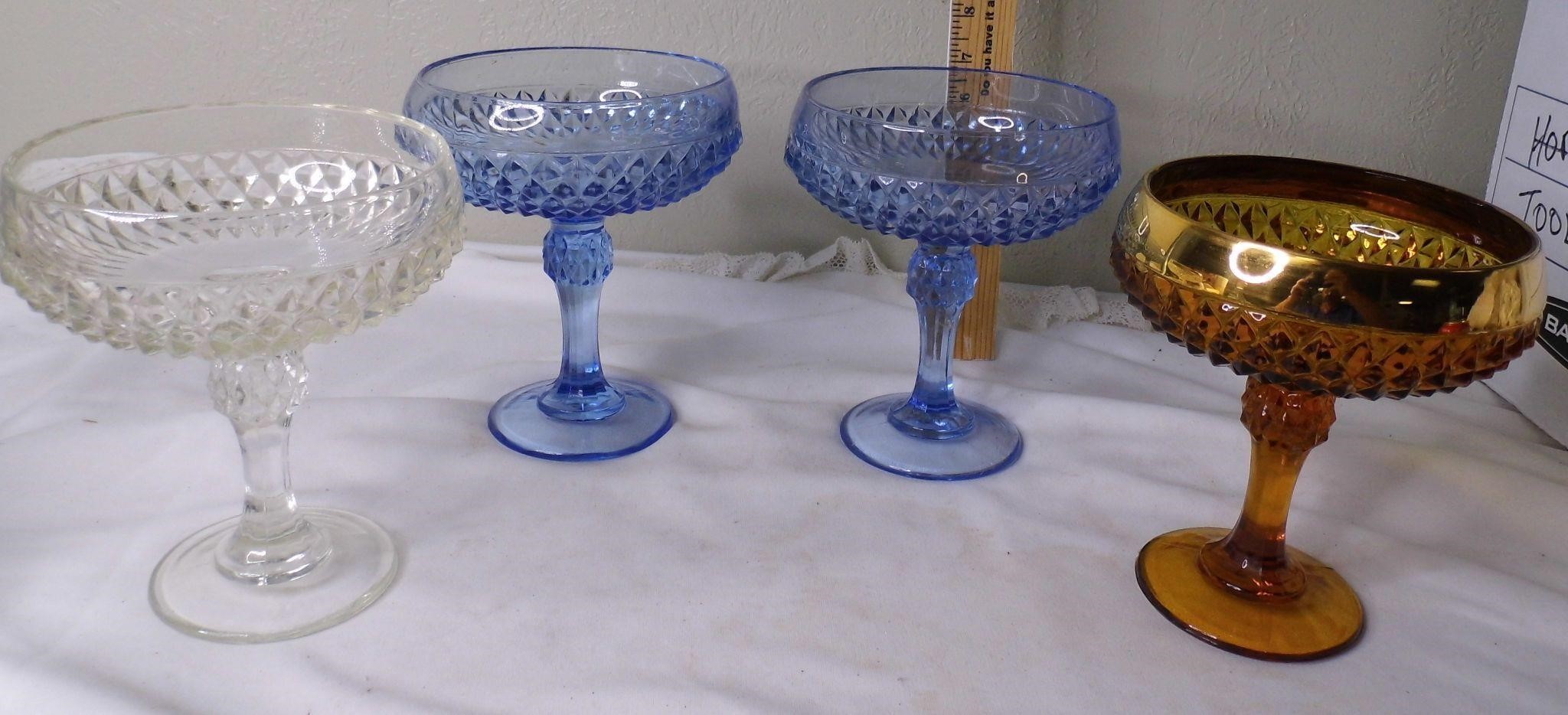 4 Asst Fostoria Glass Compotes