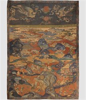 Old Tibetan Cantonese Embroidery Hanging Screen