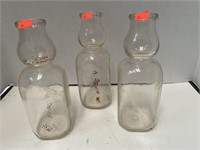 3 - 1qt Milk Jars Vintage & Unique