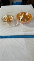 Vintage orange candy dishes.