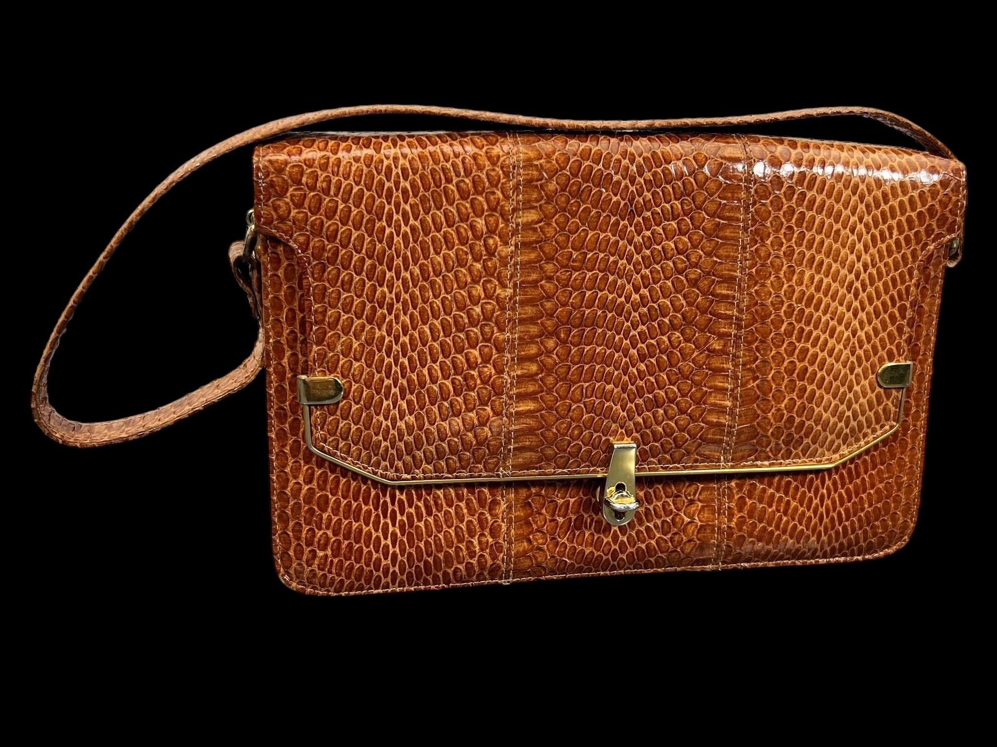 Mi PEL Classic Snakeskin Handbag w/Shoulder Strap