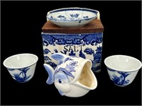 Blue Ceramic Dishes - Salt Box, Bowls, etc.