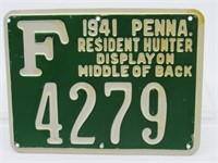 1941 PA. HUNTING LICENSE: