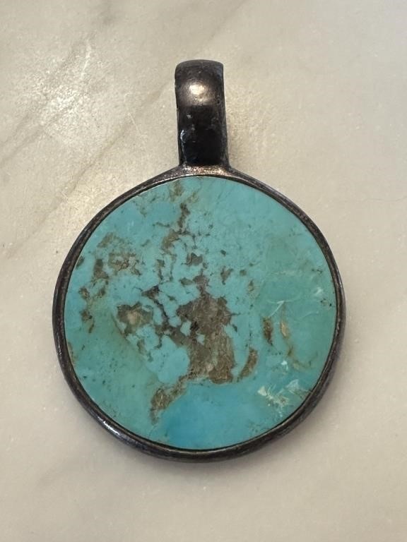 STERLING SILVER TURQUOISE PENDANT