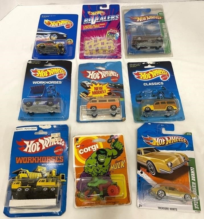 Eight Packaged Hot Wheels Cars