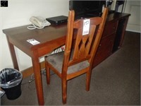 desk/dresser unit, 89" L x 23" deep c/w chair