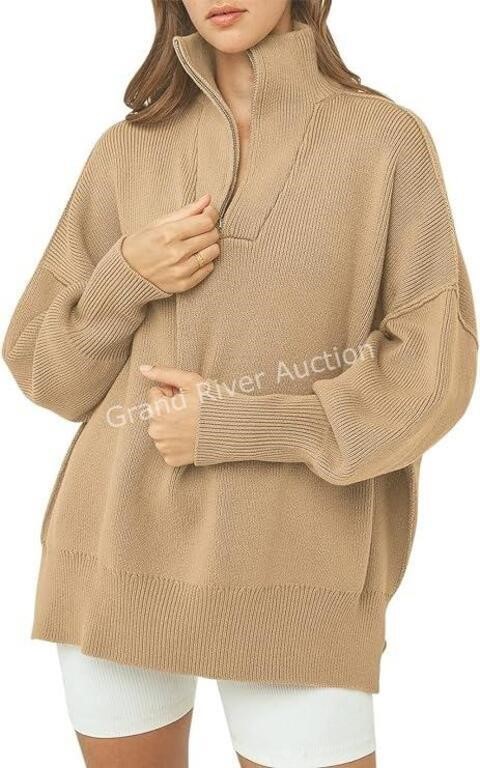 Women's 1/4 Zip Oversized Sweater XL