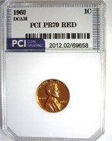 1962 Cent PR70 DCAM RD LISTS $1600 IN 69 DC