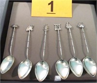Lot of 6 Oriental Style Sterling Demitasse Spoons