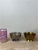 Vintage small silverplate and copper bowls