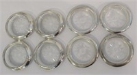 (8) Vintage Crystal Clear Glass Beverage Coasters