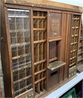 Large Oak “Us Post Office” Pigeon Hole Cabinet