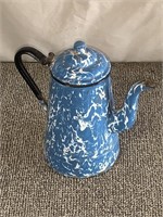 Blue swirl granite coffee pot