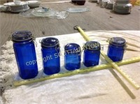 5 blue bail lid canister as new 3 in box