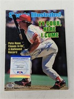 Pete Rose Auto 1985 Sports Illustrated W/ PSA COA