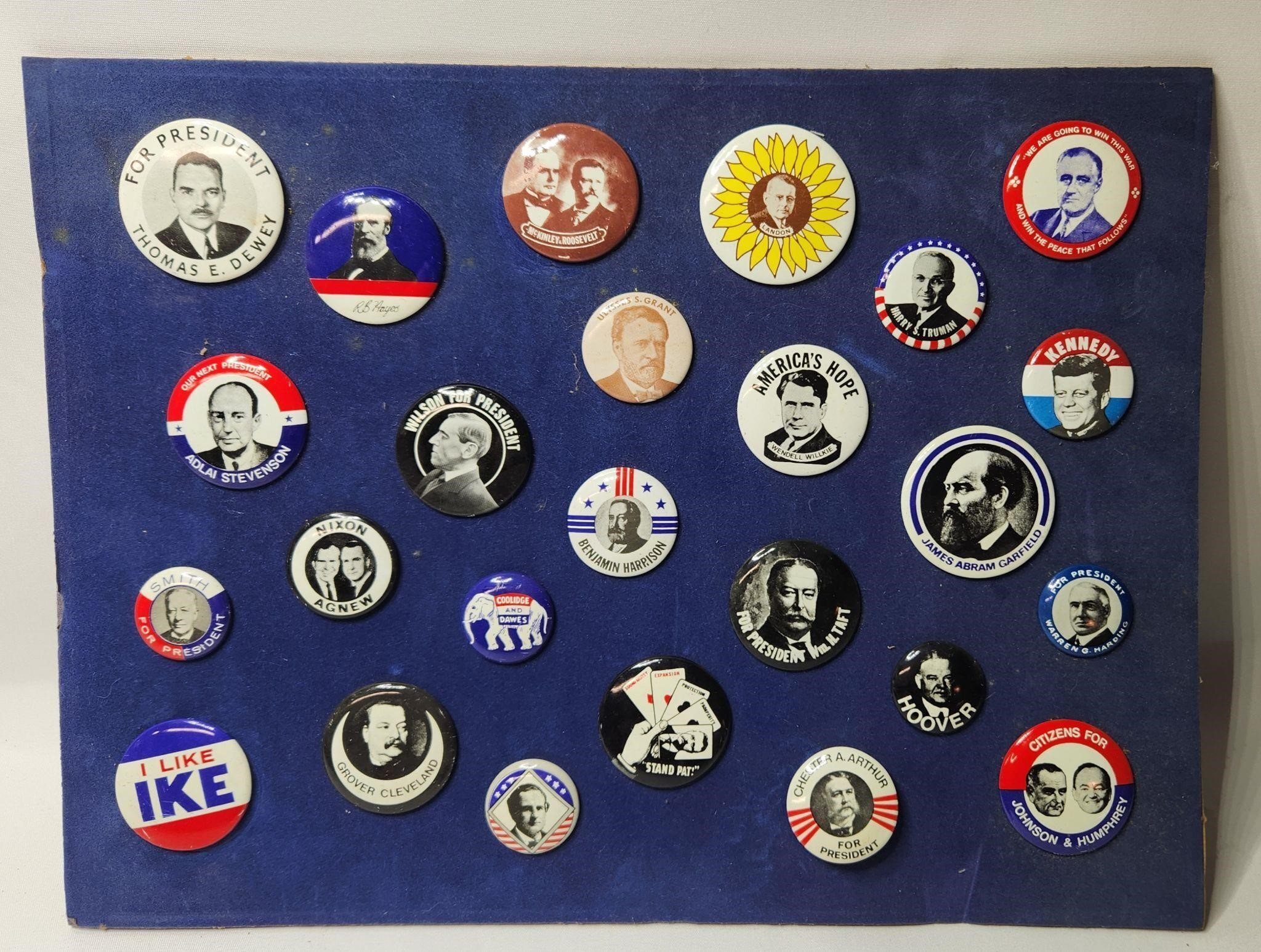 Lot of Vintage Political Presidential Pins Buttons