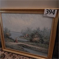 FRAMED ORIGINAL PAINTING BY MARIE CHARLOT 24 X 27