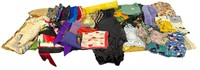 Large Collection Vintage Silk, Fur, Scarves/Shawls