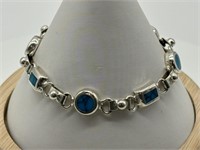 Sterling Silver Faux Matrix Turquoise Bracelet