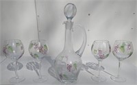 Summer Nice Printed Decanter & Matching Glasses