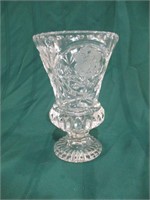 Crystal pedestal vase   8 1/2"