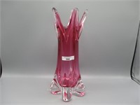Murano art glass 11" vase