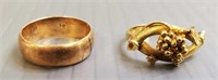 14K gold band & a tested 14K ring - 9.4 grams
