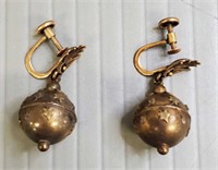 Pair of marked 10K gold screwbacks with Victorian