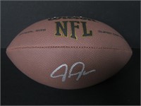 JUSTIN JEFFERSON SIGNED FOOTBALL AEU COA