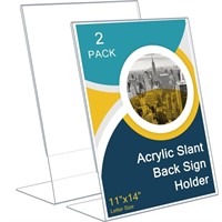 2 Pcs Acrylic Sign Holder Acrylic Slant Back Sign