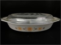 Vtg PYREX Town & Country Divided Casserole Dish w