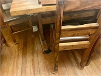 Pine table 4 chairs and bench seat