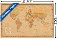 Antique World Map 2023 Wall Poster