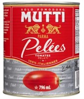 5-Pk Mutti Whole Peeled Tomatos, 796ml