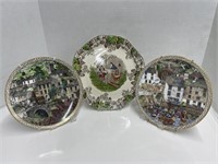 3 Decorative Plates - Royal Worcester Villages