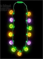 Jack O Lantern Necklace 25" Light Up -12pcs