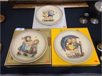 3 VINTAGE HUMMEL PLATES WITH BOXES