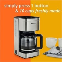 Krups 10-Cup Drip Coffee Maker with Pause & Brew,