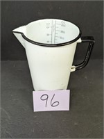 Vintage Black & White Enamel Pitcher