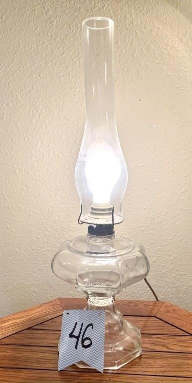 Vintage oil lamp converted to electric