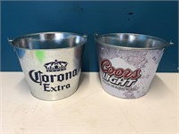 3 Corona & 3 Coors Light Beer Buckets