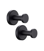 ANGLE SIMPLE MATTE BLACK TOWEL HOOK 2 PCS,