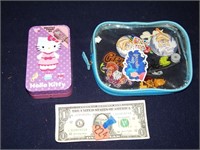 Hello Kitty Tins & Plastic Case w/ Contents